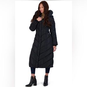 Steve Madden Black Long Puffer Coat XS